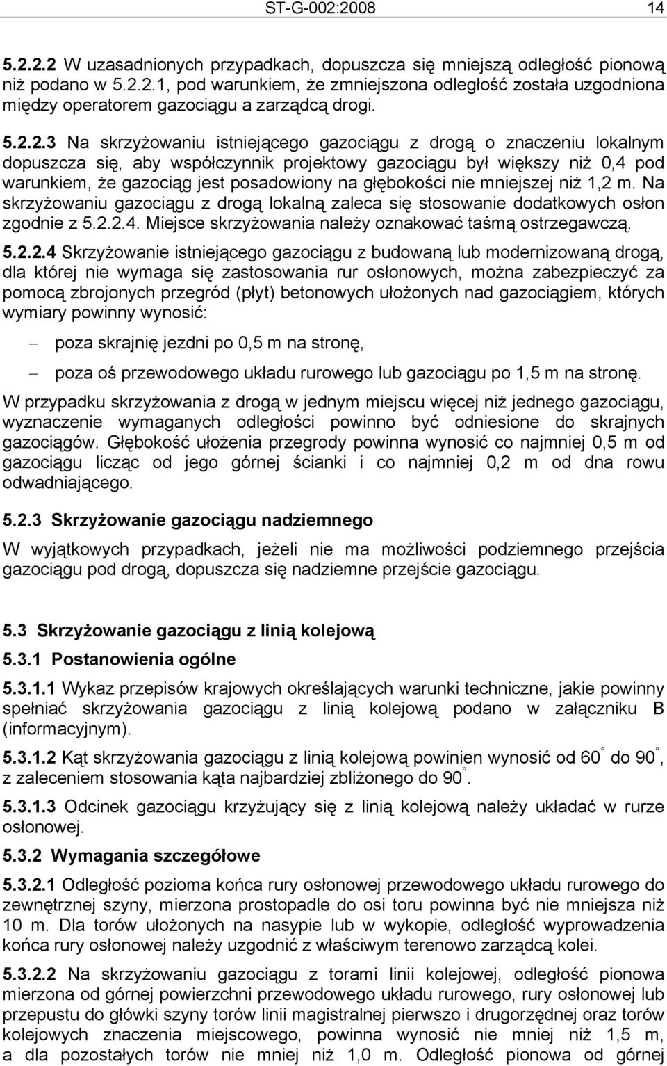 głębokości nie mniejszej niż 1,2 