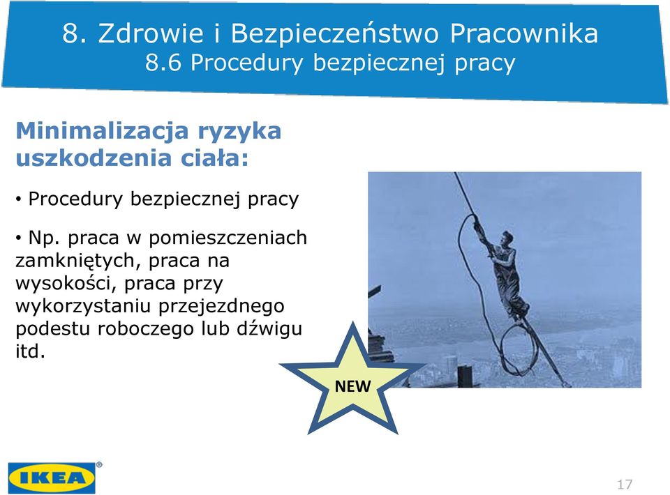 Procedury bezpiecznej pracy Np.