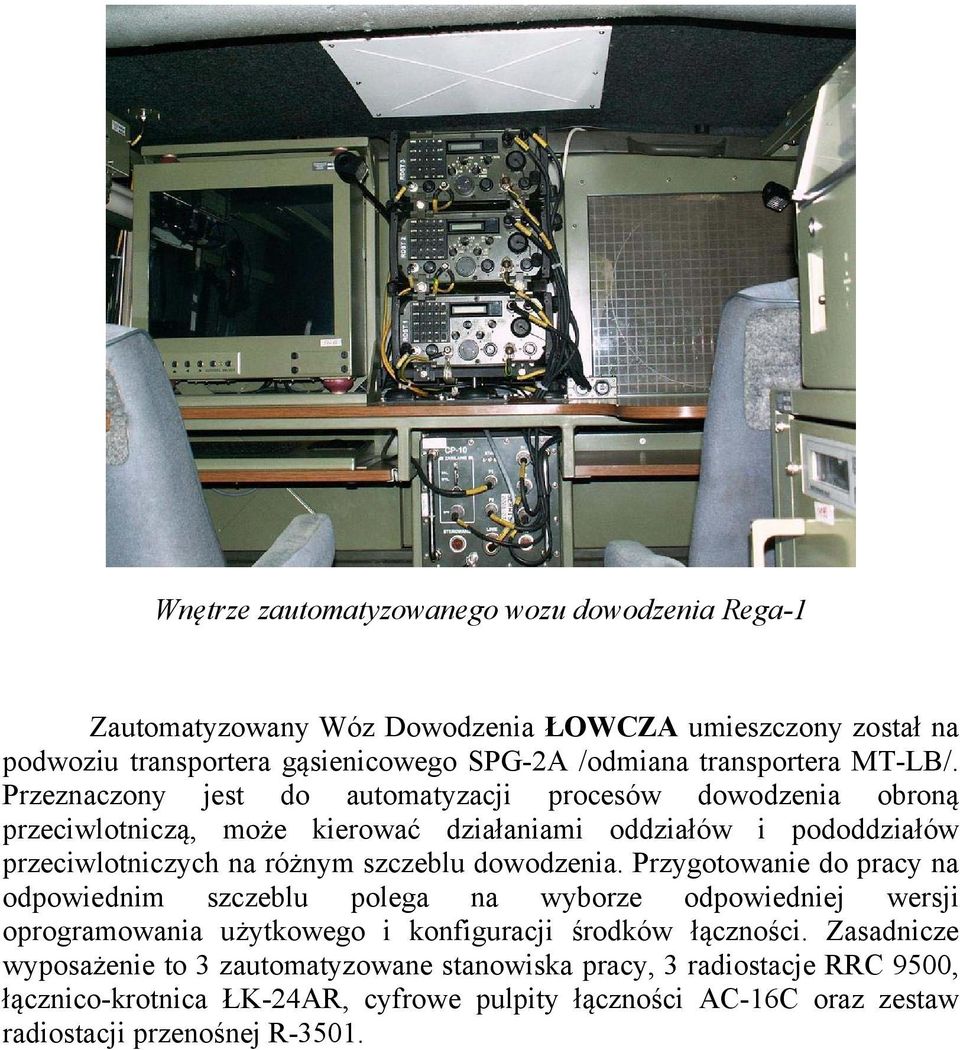 Przeznaczony jest do automatyzacji procesów dowodzenia obroną przeciwlotniczą, może kierować działaniami oddziałów i pododdziałów przeciwlotniczych na różnym szczeblu