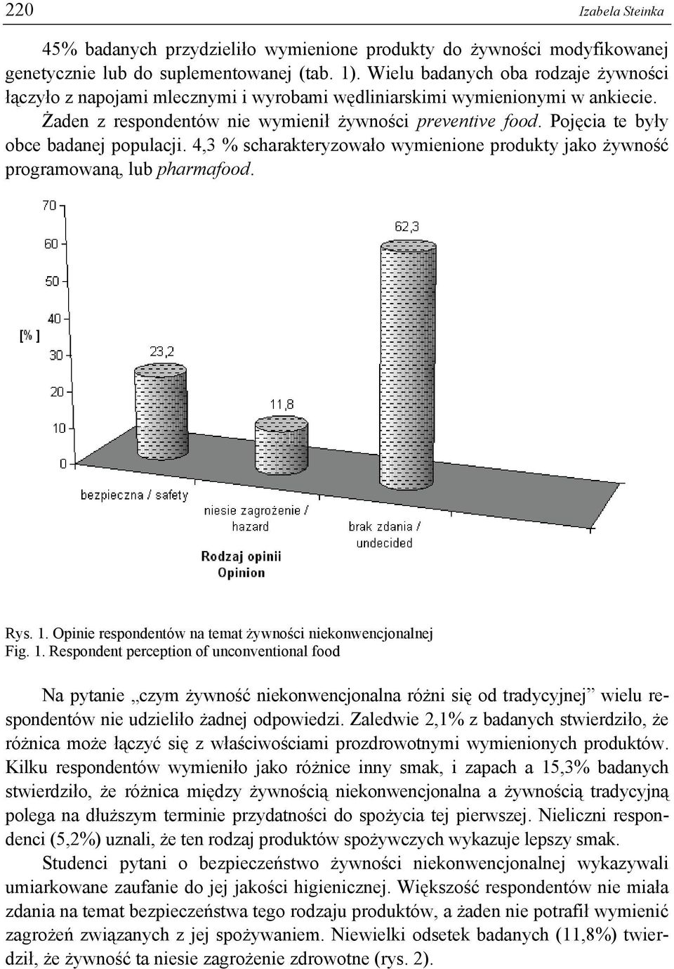 Pojęcia te były obce badanej populacji. 4,3 % scharakteryzowało wymienione produkty jako żywność programowaną, lub pharmafood. Rys. 1.