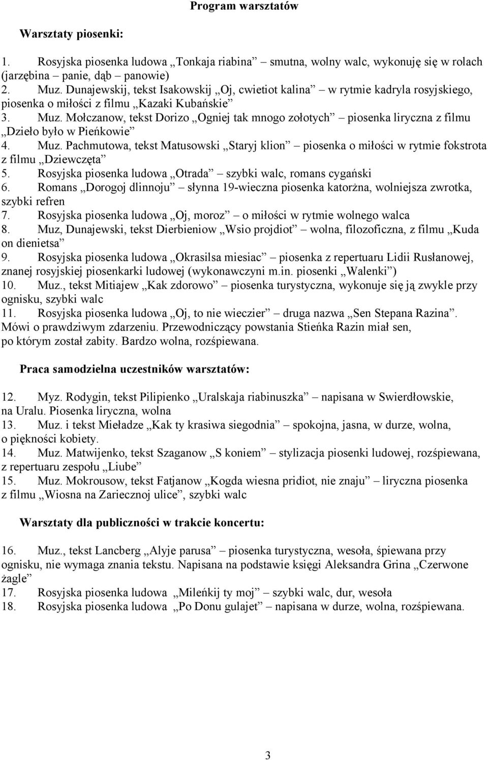 5.Pieśniobranie rosyjskie WARSZTATY PIOSENKI ROSYJSKIEJ - PDF Free Download