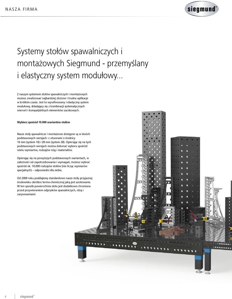 Jest to wyrafinowany i elastyczny system modułowy, składający się z kombinacji systematycznych wierceń i kompatybilnych elementów zaciskowych. Wybierz spośród 10.