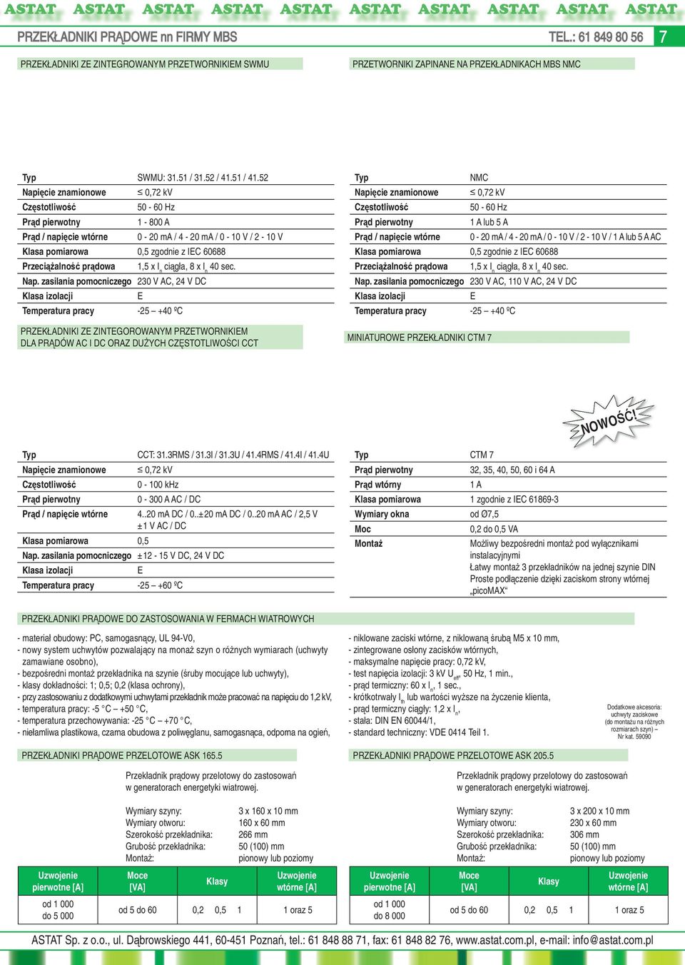 1,5 x I n ciągła, 8 x I n 40 sec. Nap.
