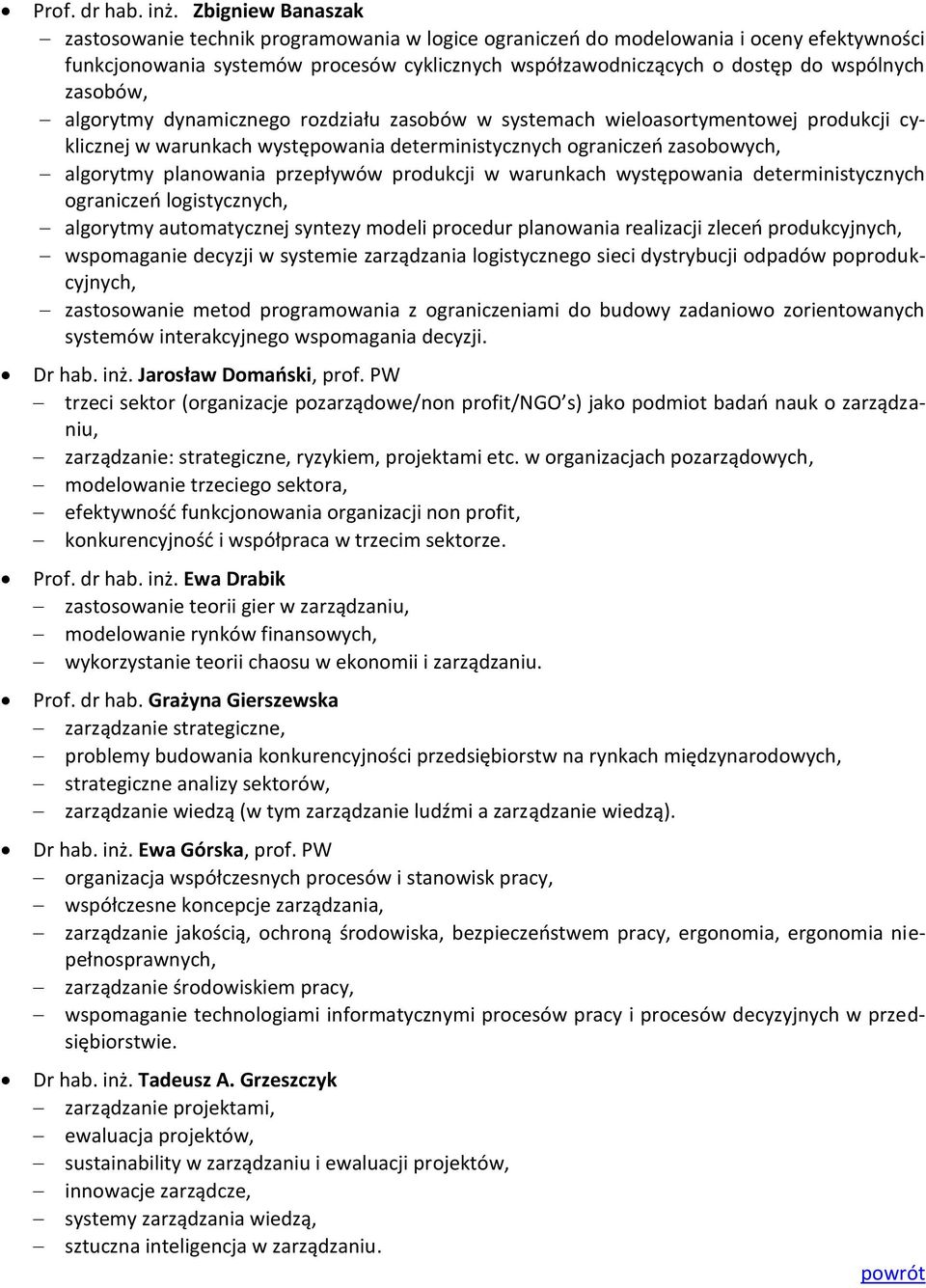 zasobów, algorytmy dynamicznego rozdziału zasobów w systemach wieloasortymentowej produkcji cyklicznej w warunkach występowania deterministycznych ograniczeń zasobowych, algorytmy planowania