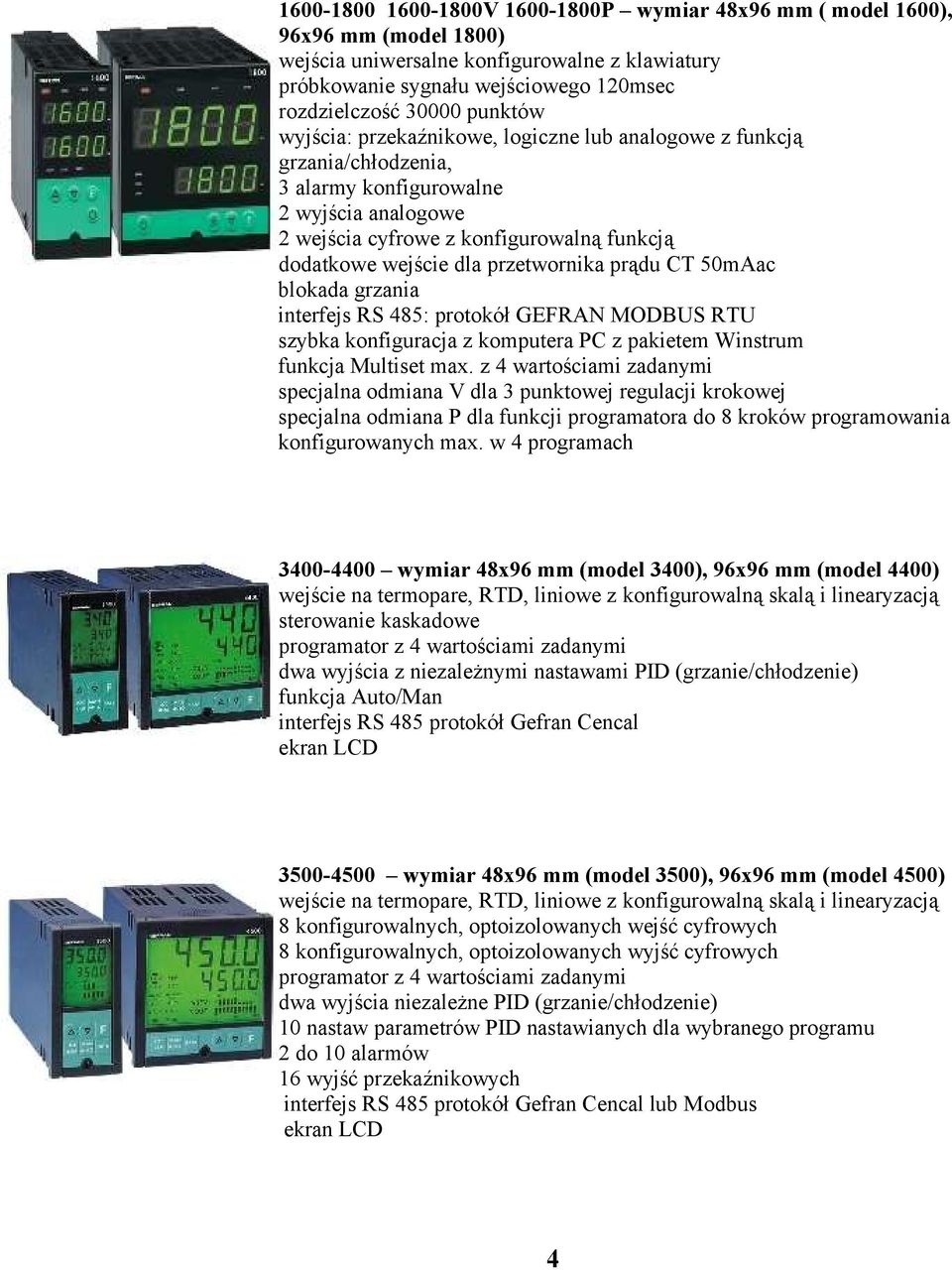 z 4 wartościami zadanymi specjalna odmiana V dla 3 punktowej regulacji krokowej specjalna odmiana P dla funkcji programatora do 8 kroków programowania konfigurowanych max.