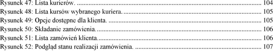 ... 105 Rysunek 49: Opcje dostępne dla klienta.