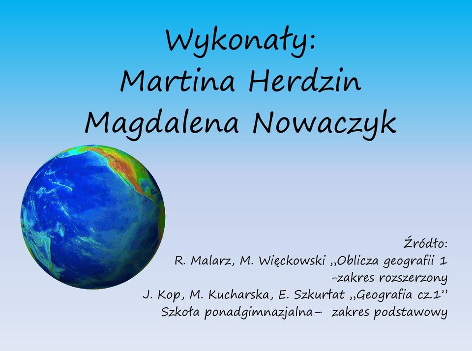 Więckowski Oblicza geografii 1 -zakres rozszerzony