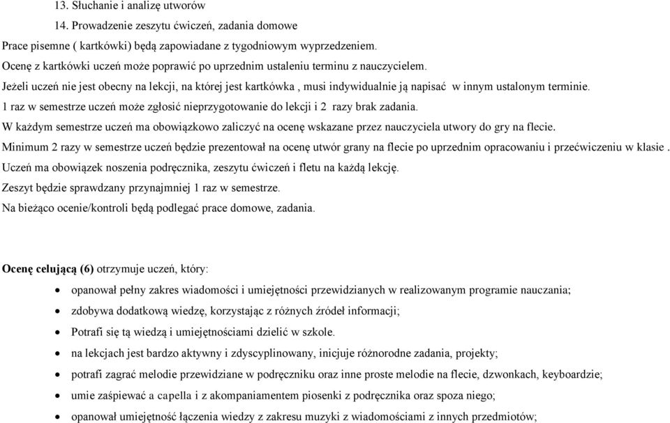 Jeżeli uczeń nie jest obecny na lekcji, na której jest kartkówka, musi indywidualnie ją napisać w innym ustalonym terminie.