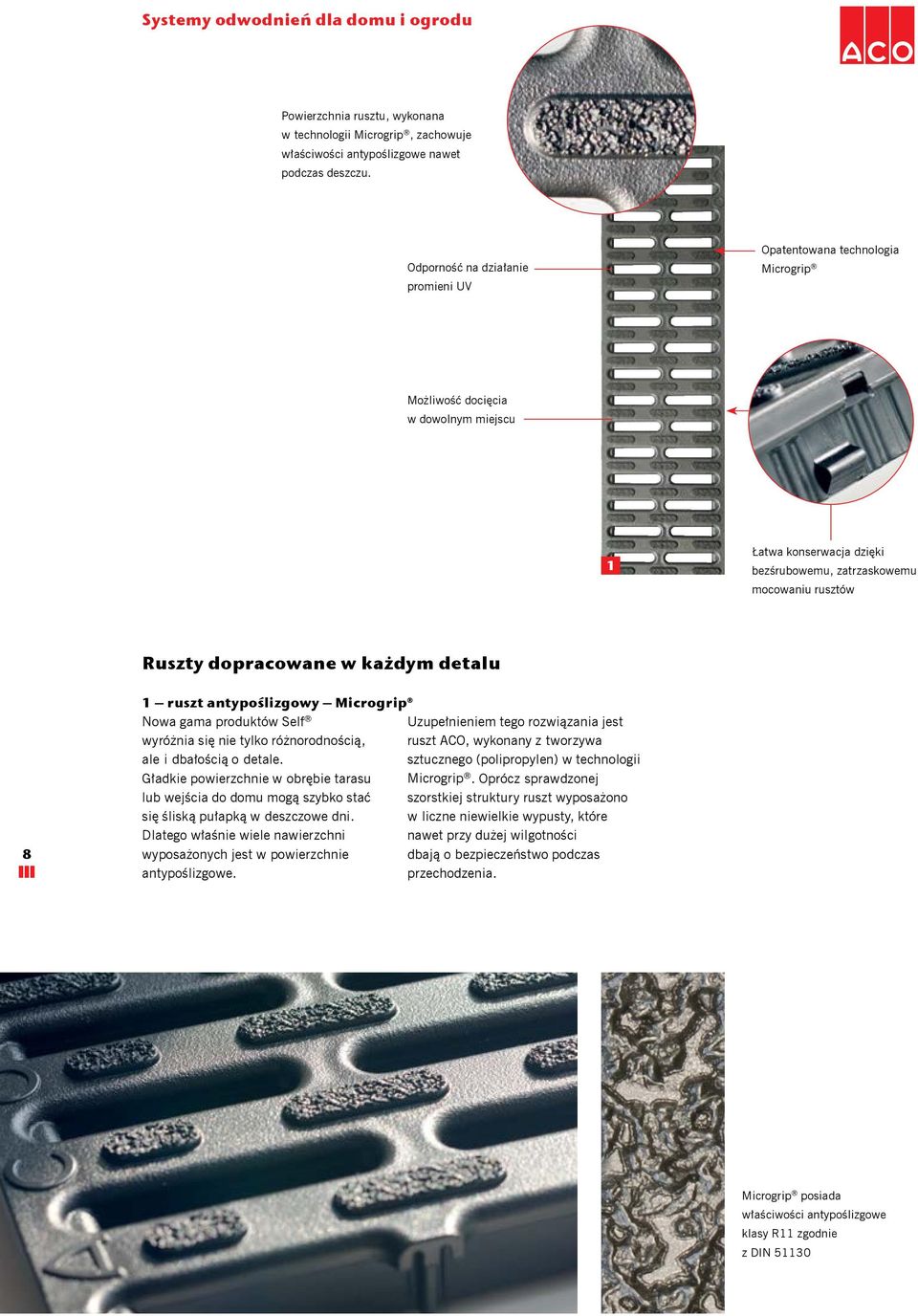 w każdym detalu 8 1 ruszt antypoślizgowy Microgrip Nowa gama produktów Self wyróżnia się nie tylko różnorodnością, ale i dbałością o detale.