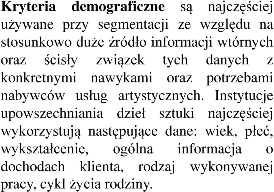 usług artystycznych.