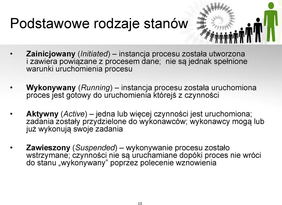 (Active) jedna lub więcej czynności jest uruchomiona; zadania zostały przydzielone do wykonawców; wykonawcy mogą lub już wykonują swoje zadania