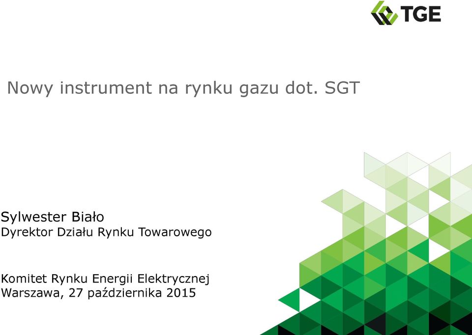 Rynku Towarowego Komitet Rynku Energii