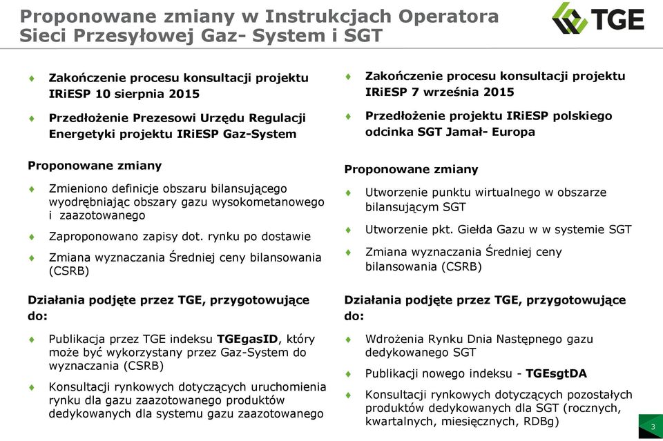 obszaru bilansującego wyodrębniając obszary gazu wysokometanowego i zaazotowanego Zaproponowano zapisy dot.