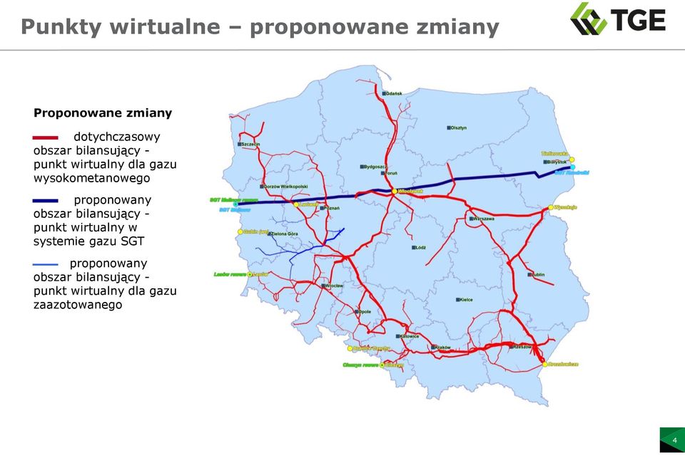 proponowany obszar bilansujący - punkt wirtualny w systemie gazu SGT