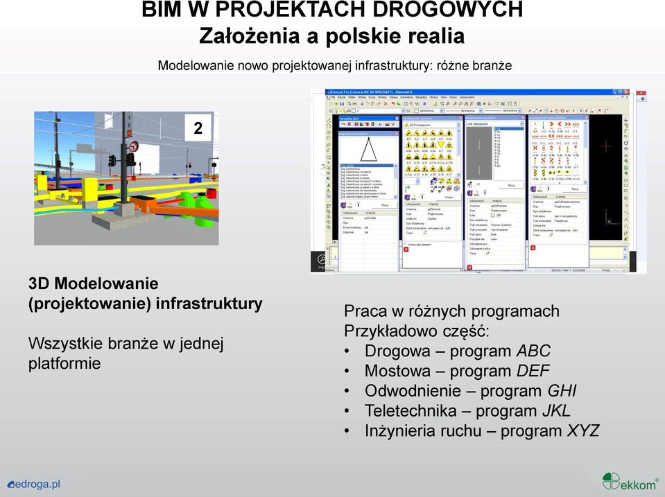 infrastruktury Wszystkie branże w jednej platformie Praca w różnych programach Przykładowo część: