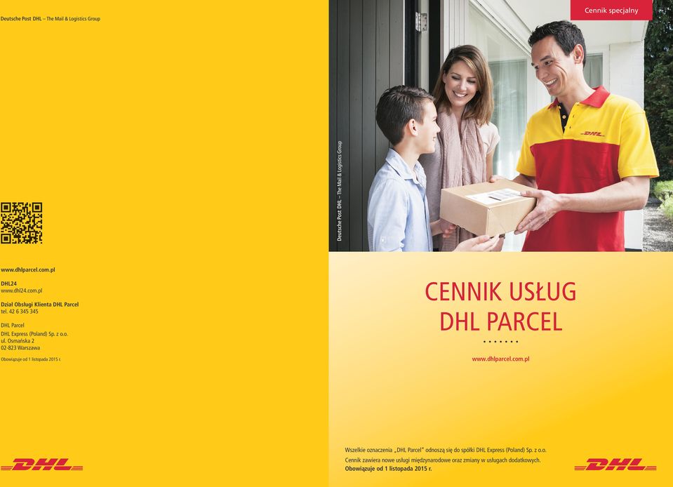 CENNIK USŁUG DHL PARCEL www.dhlparcel.com.