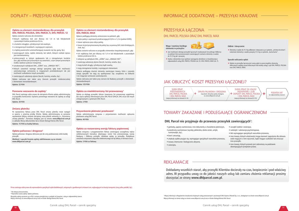 CENNIK USŁUG DHL PARCEL - PDF Darmowe pobieranie