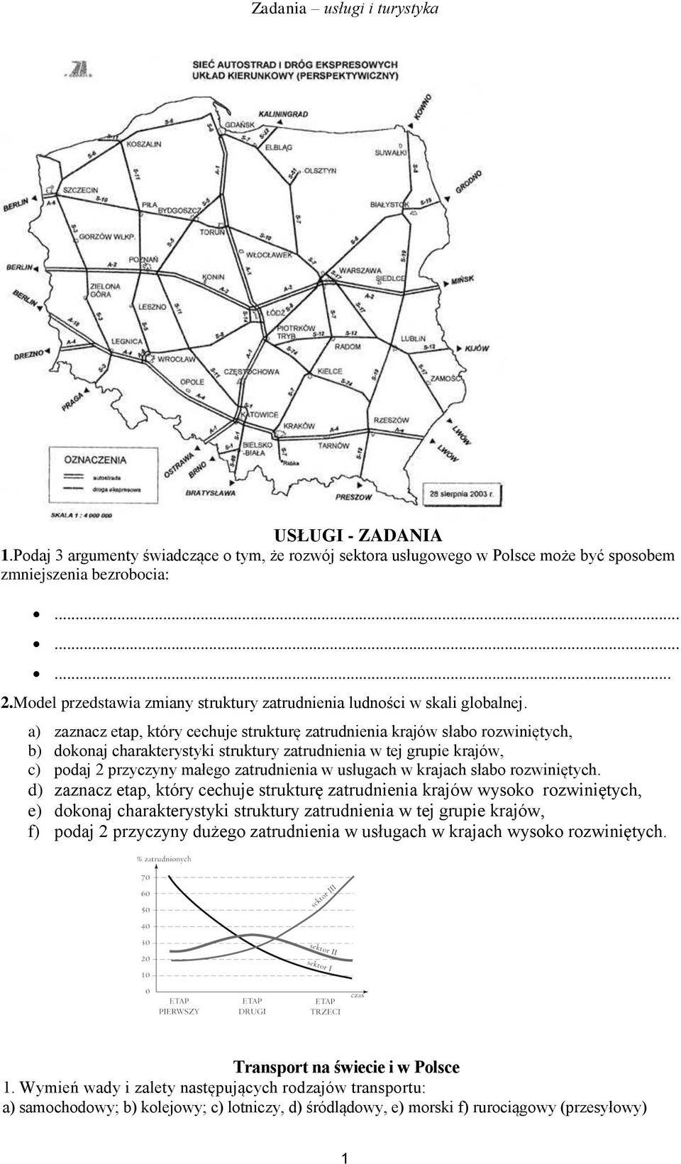 a) zaznacz etap, który cechuje strukturę zatrudnienia krajów słabo rozwiniętych, b) dokonaj charakterystyki struktury zatrudnienia w tej grupie krajów, c) podaj 2 przyczyny małego zatrudnienia w
