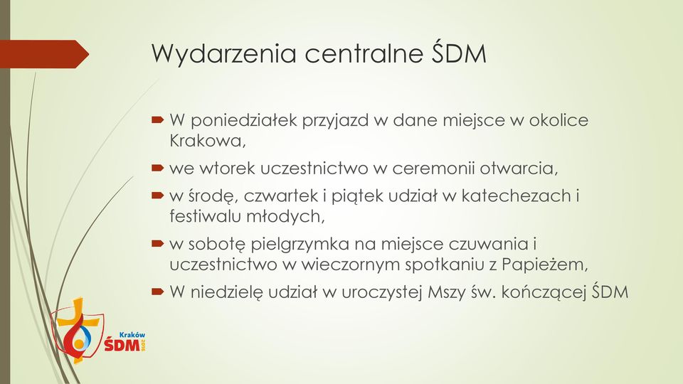 katechezach i festiwalu młodych, w sobotę pielgrzymka na miejsce czuwania i