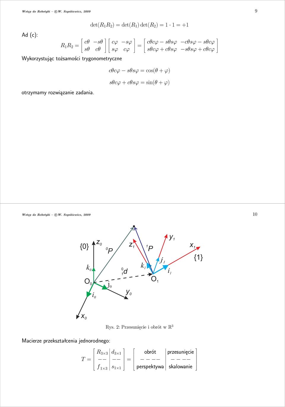 trygonometryczne = cθcϕ sθsϕ=cos(θ+ϕ) cθcϕ sθsϕ cθsϕ sθcϕ sθcϕ+cθsϕ sθsϕ+cθcϕ otrzymamy rozwiązanie zadania.