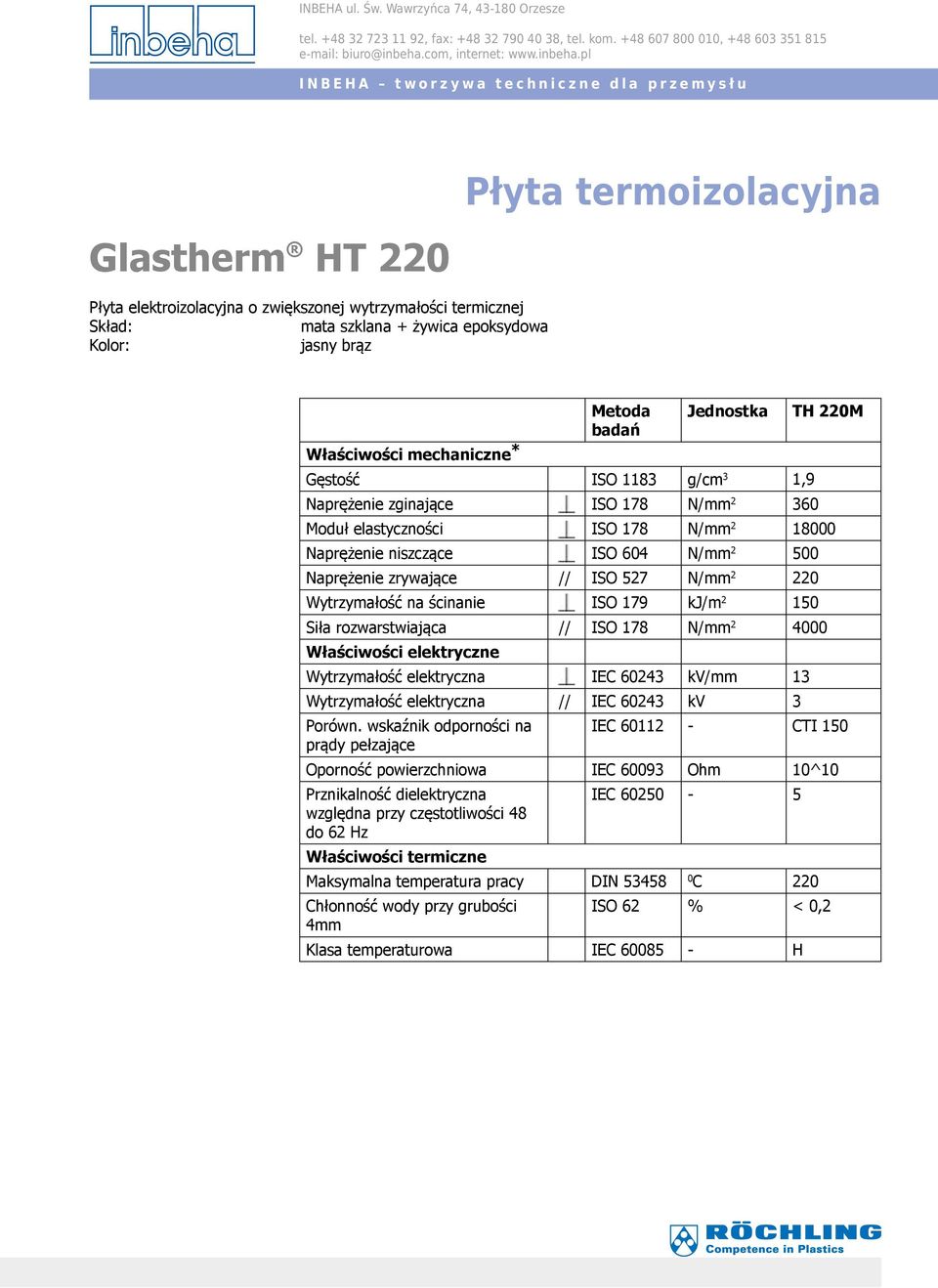 ścinanie ISO 179 kj/m 2 150 Siła rozwarstwiająca // ISO 178 N/mm 2 4000 Właściwości elektryczne Wytrzymałość elektryczna IEC 60243 kv/mm 13 Wytrzymałość elektryczna // IEC 60243 kv 3 Porówn.