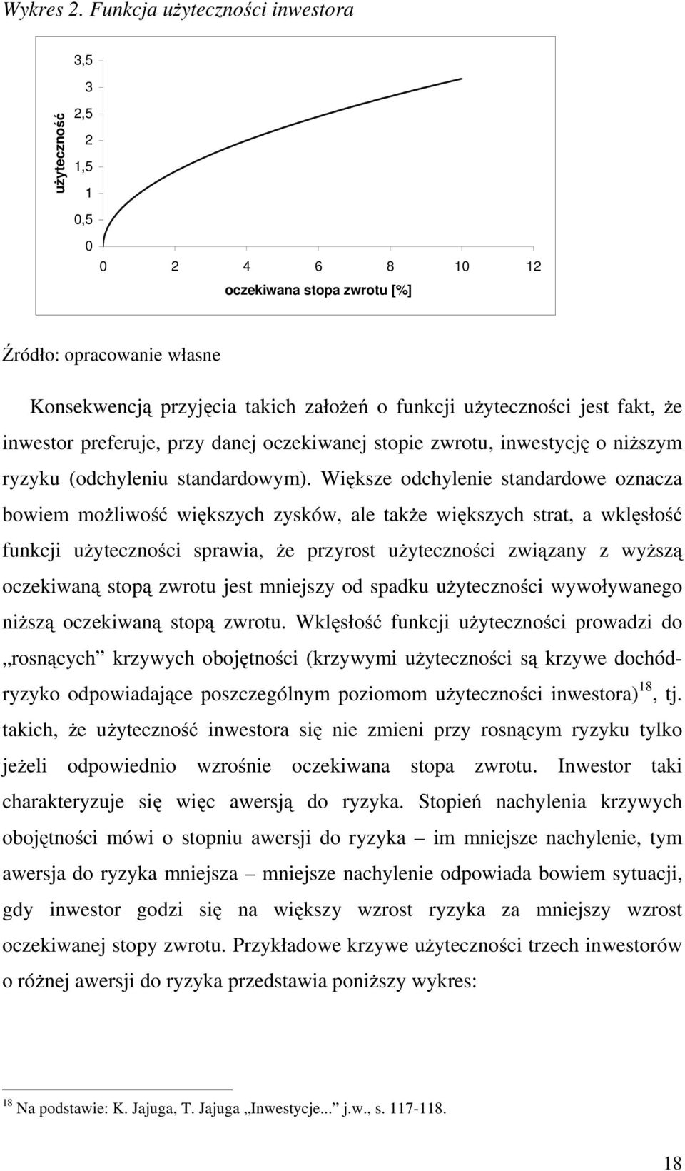 preferuje, przy danej oczekiwanej stopie zwrotu, inwestycję o niższym ryzyku (odchyleniu standardowym).