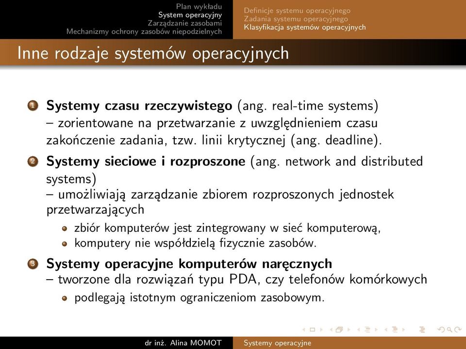 2 Systemy sieciowe i rozproszone (ang.