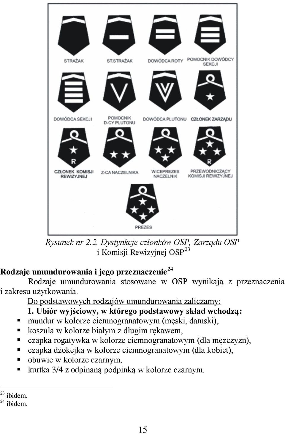 wynikają z przeznaczenia i zakresu użytkowania. Do podstawowych rodzajów umundurowania zaliczamy: 1.