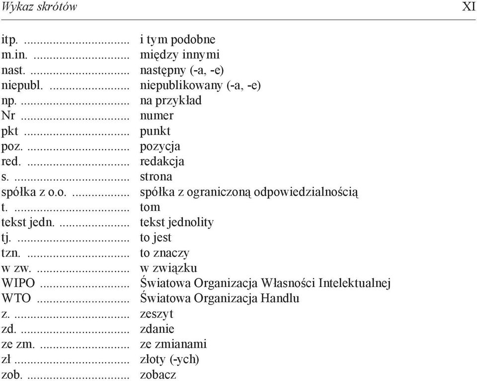 ... tom tekst jedn.... tekst jednolity tj.... to jest tzn.... to znaczy w zw.... w związku WIPO.