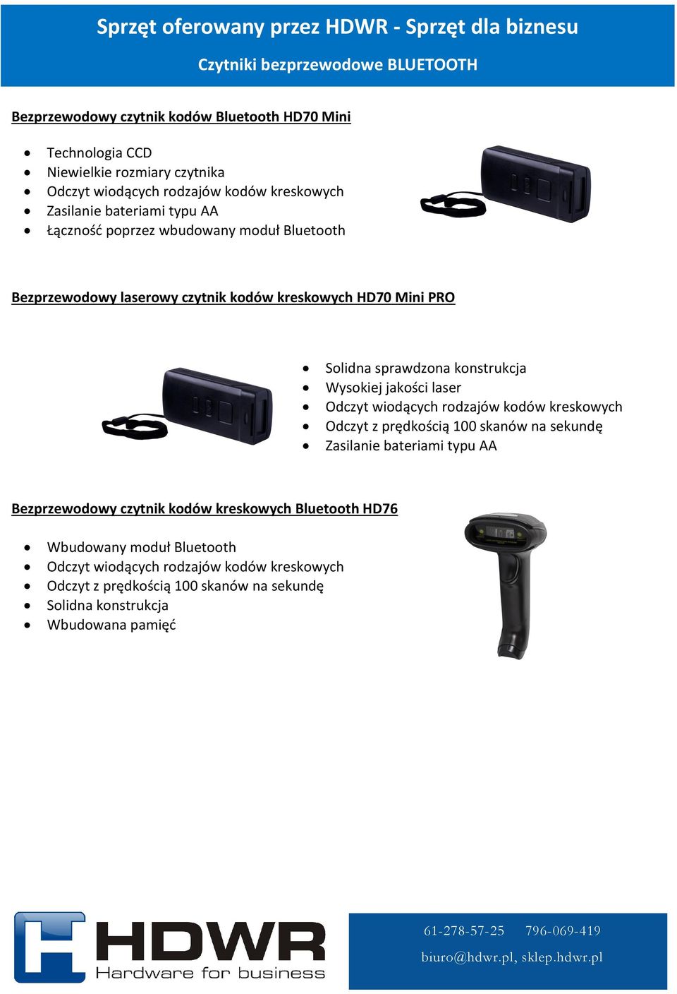 Bezprzewodowy laserowy czytnik kodów kreskowych HD70 Mini PRO Wysokiej jakości laser Zasilanie bateriami