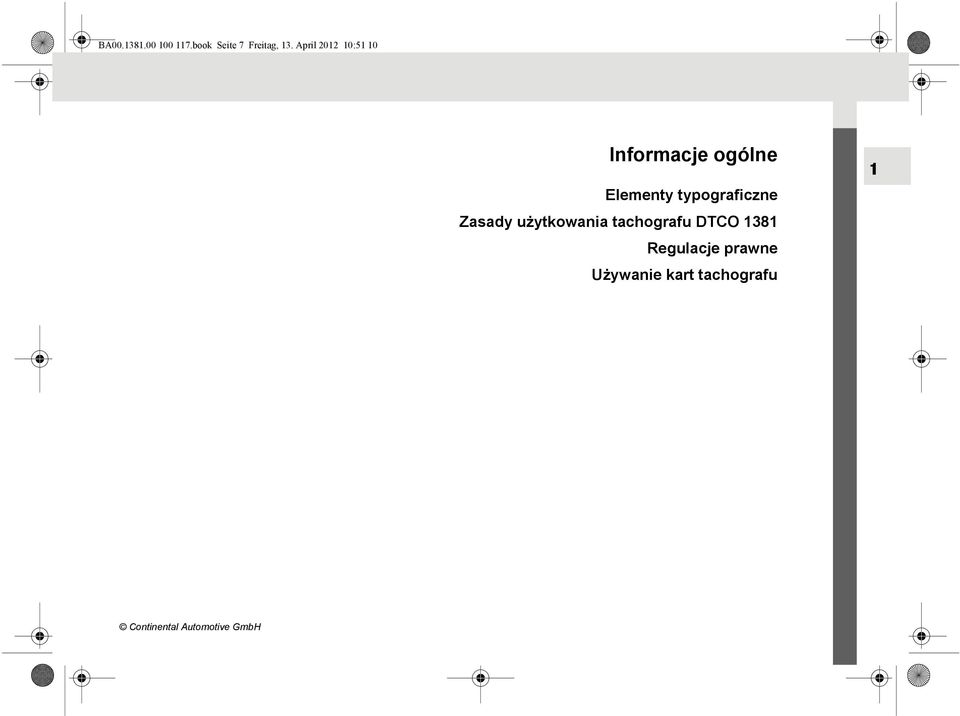 typograficzne Zasady użytkowania tachografu DTCO 1381