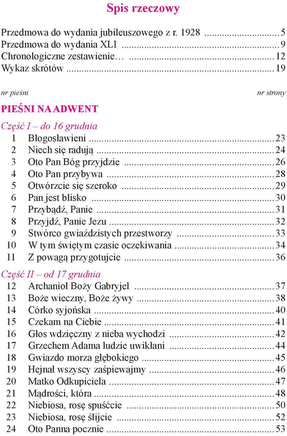 ..29 6 Pan jest blisko...30 7 Przybądź, Panie...31 8 Przyjdź, Panie Jezu...32 9 Stwórco gwiaździstych przestworzy...33 10 W tym świętym czasie oczekiwania...34 11 Z powagą przygotujcie.