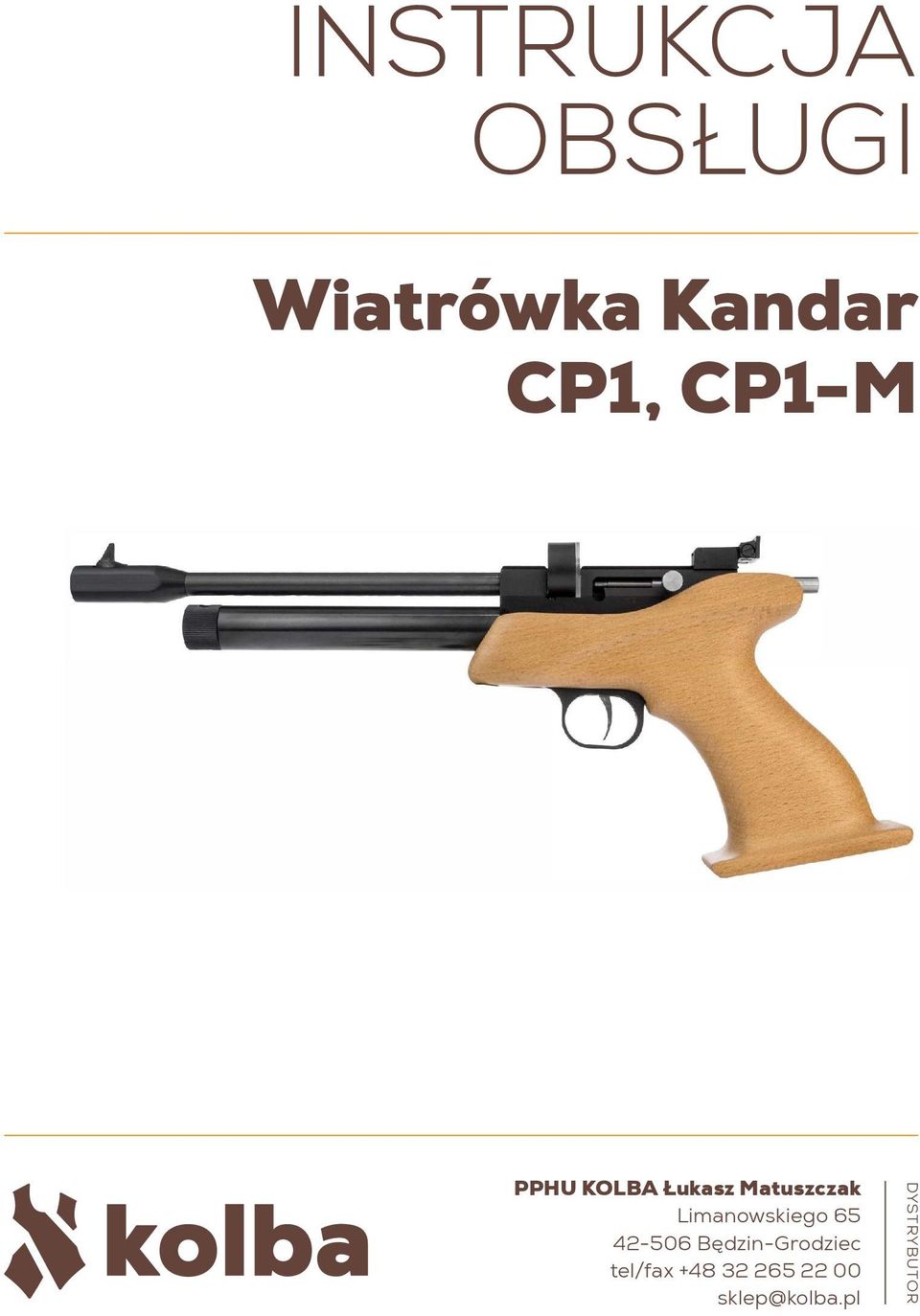 INSTRUKCJA OBSŁUGI. Wiatrówka Kandar CP1, CP1-M - PDF Darmowe pobieranie