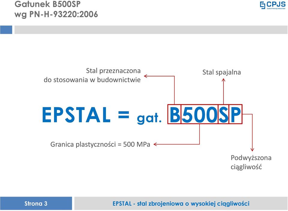 Stal spajalna EPSTAL = gat.