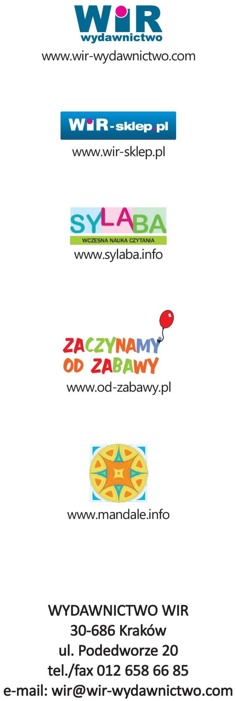 pl www.mandale.info WYDAWNICTWO WIR 30-686 Kraków ul.