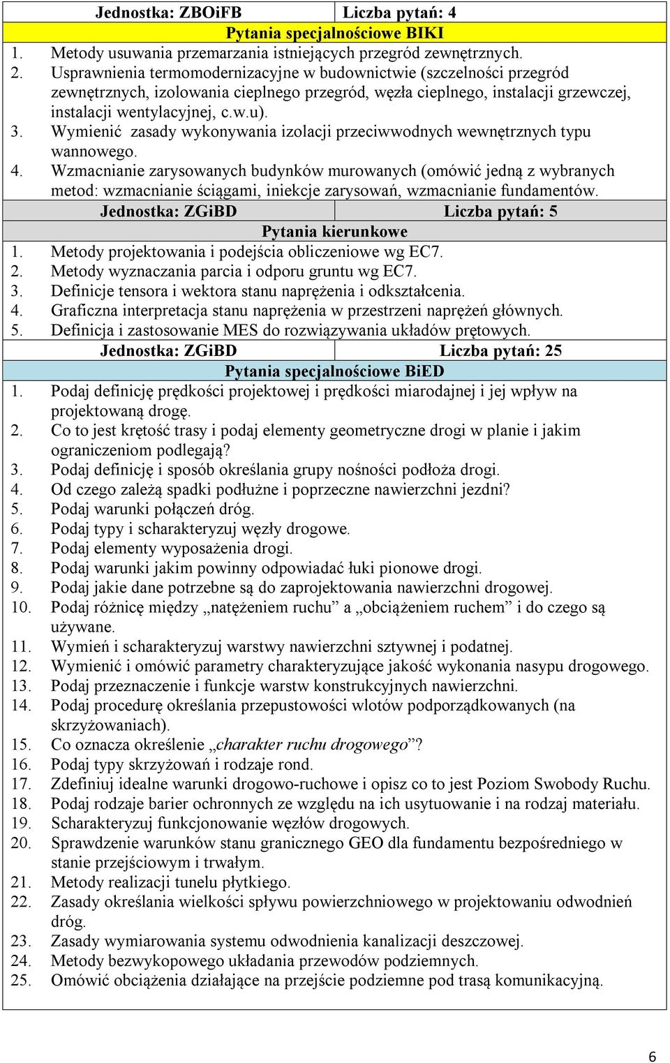 Wymienić zasady wykonywania izolacji przeciwwodnych wewnętrznych typu wannowego. 4.