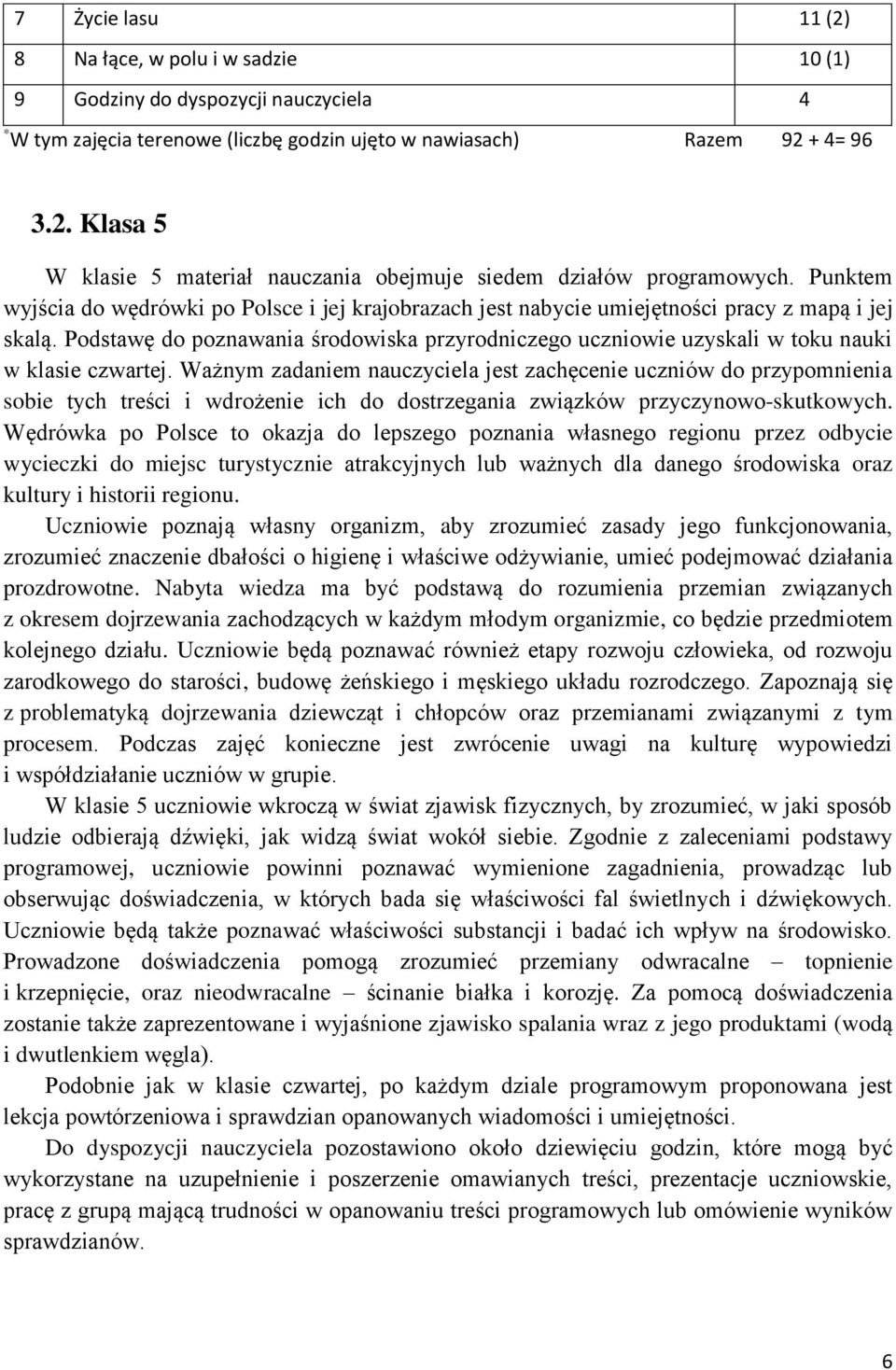 Podstawę do poznawania środowiska przyrodniczego uczniowie uzyskali w toku nauki w klasie czwartej.