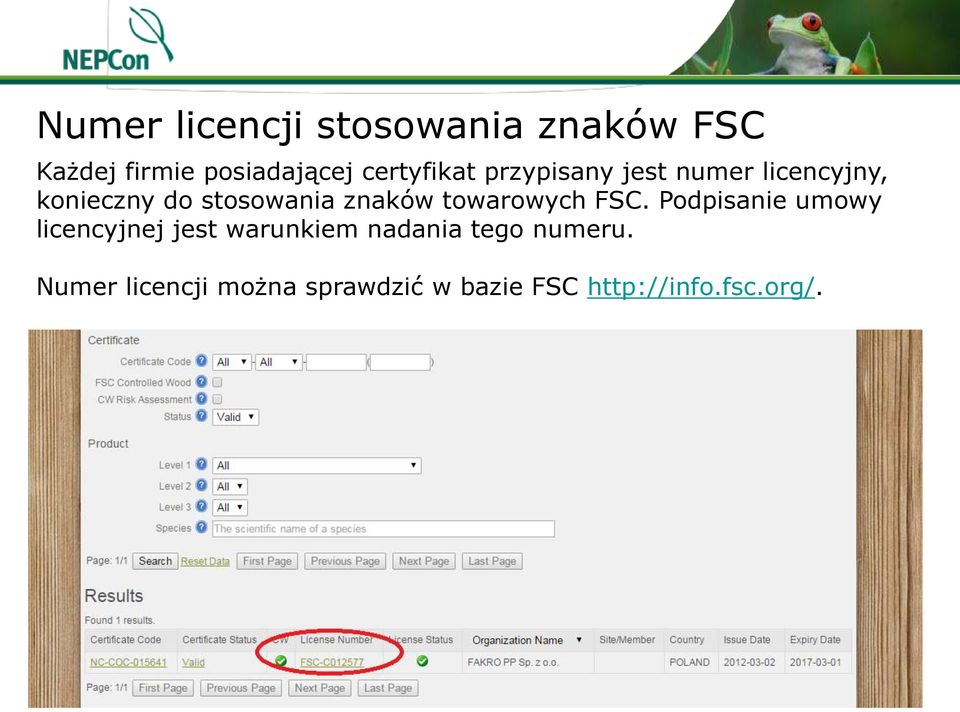 znaków towarowych FSC.