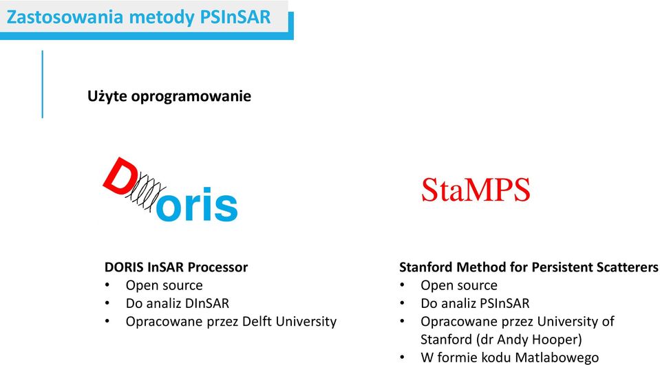 for Persistent Scatterers Open source Do analiz PSInSAR Opracowane