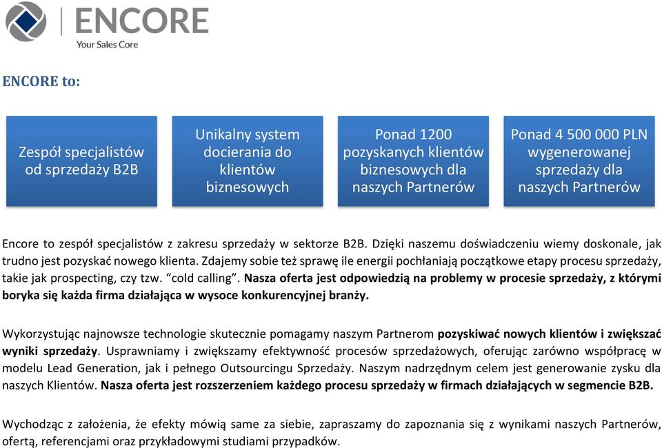 Zdajemy sobie też sprawę ile energii pochłaniają początkowe etapy procesu sprzedaży, takie jak prospecting, czy tzw. cold calling.