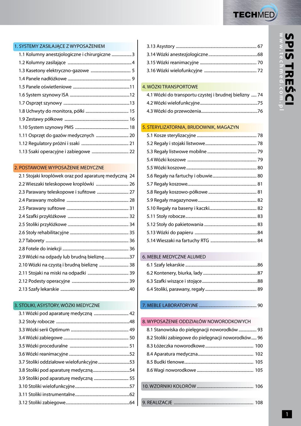 12 Regulatory próżni i ssaki... 21 1.13 saki operacyjne i zabiegowe... 22 2. POTAWOWE WYPOAŻENIE MEDYCZNE 2.1 tojaki kroplówek oraz pod aparaturę medyczną. 24 2.2 Wieszaki teleskopowe kroplówki... 26 2.