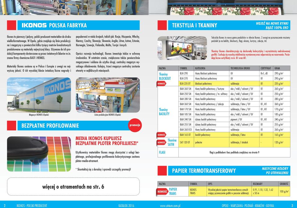 Używane do ich produkcji komponenty dostarczane są przez światowych liderów m.in. znane firmy chemiczne BASF i HENKEL. Materiały Ikonos cenione są w Polsce i Europie z uwagi na najwyższą jakość.