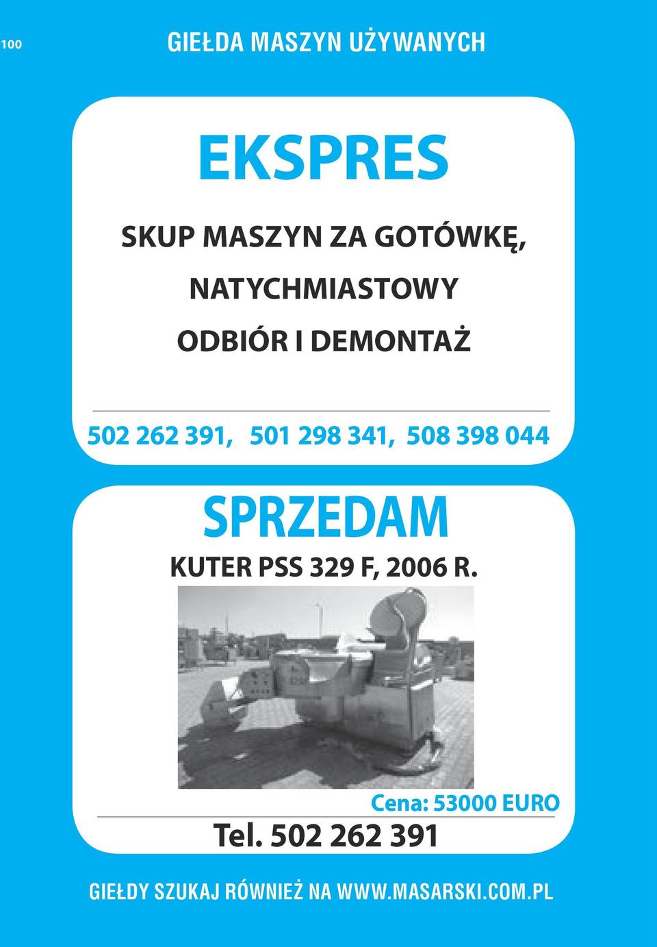 502 262 391, 501 298 341, 508 398 044 KUTER PSS