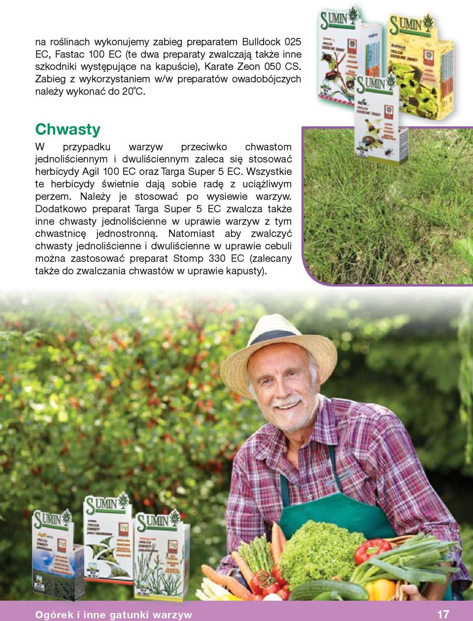 Chwasty W przypadku warzyw przeciwko chwastom jednoliściennym i dwuliściennym zaleca się stosować herbicydy Agil 100 EC oraz Targa Super 5 EC.