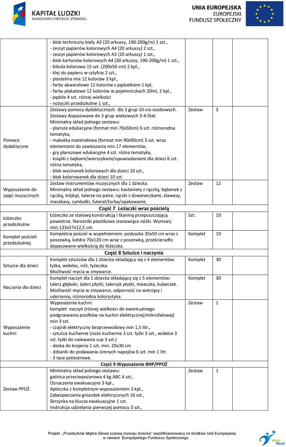 , - blok kartonów kolorowych A4 (30 arkuszy, 190-200g/m) 1 szt., - bibuła kolorowa 15 szt. (200x50 cm) 2 kpl., - klej do papieru w sztyfcie 2 szt., - plastelina mix 12 kolorów 3 kpl.
