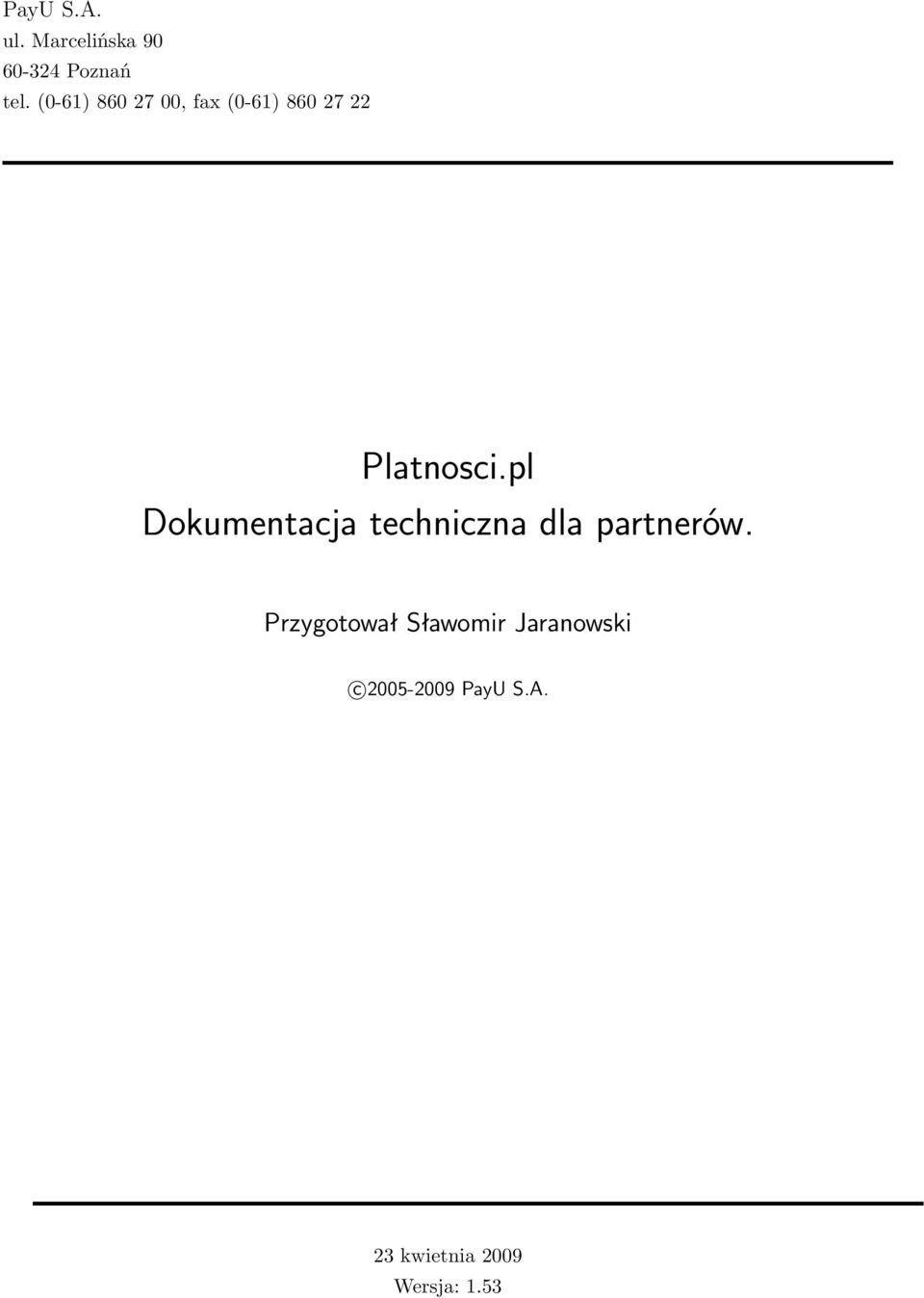 pl Dokumentacja techniczna dla partnerów.