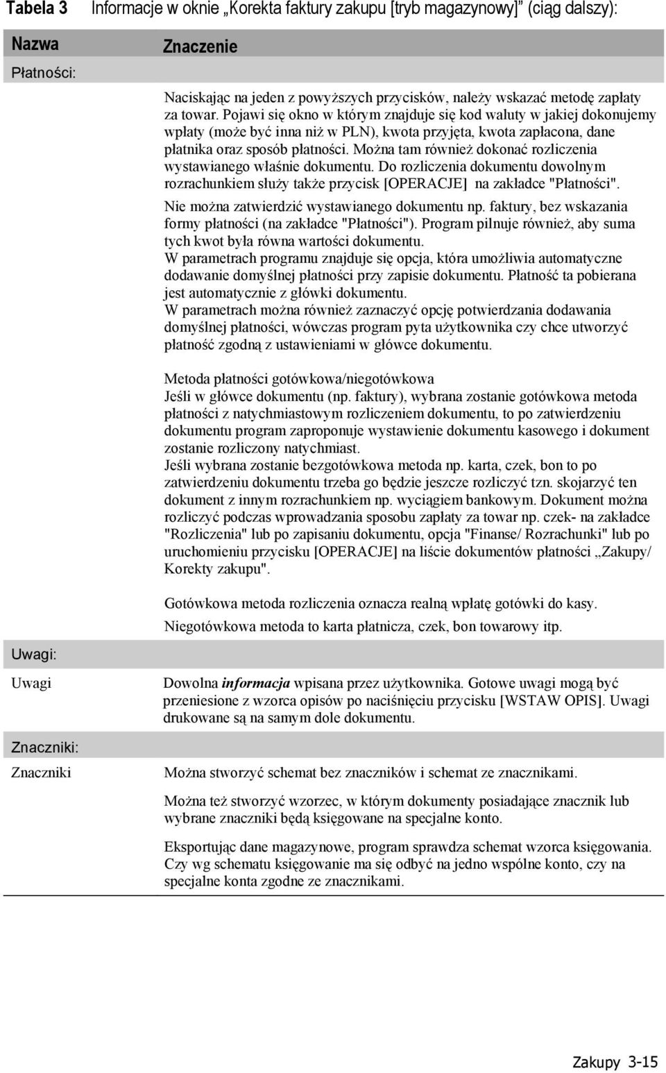 Można tam również dokonać rozliczenia wystawianego właśnie dokumentu. Do rozliczenia dokumentu dowolnym rozrachunkiem służy także przycisk [OPERACJE] na zakładce "Płatności".