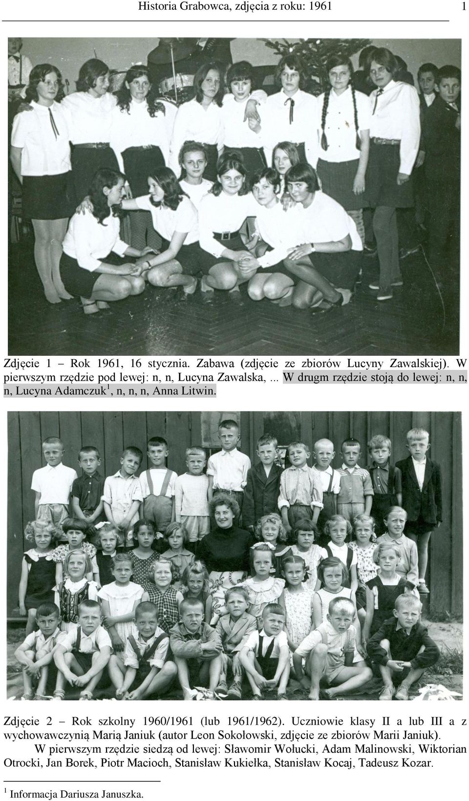 Zdjęcie 2 Rok szkolny 1960/1961 (lub 1961/1962).