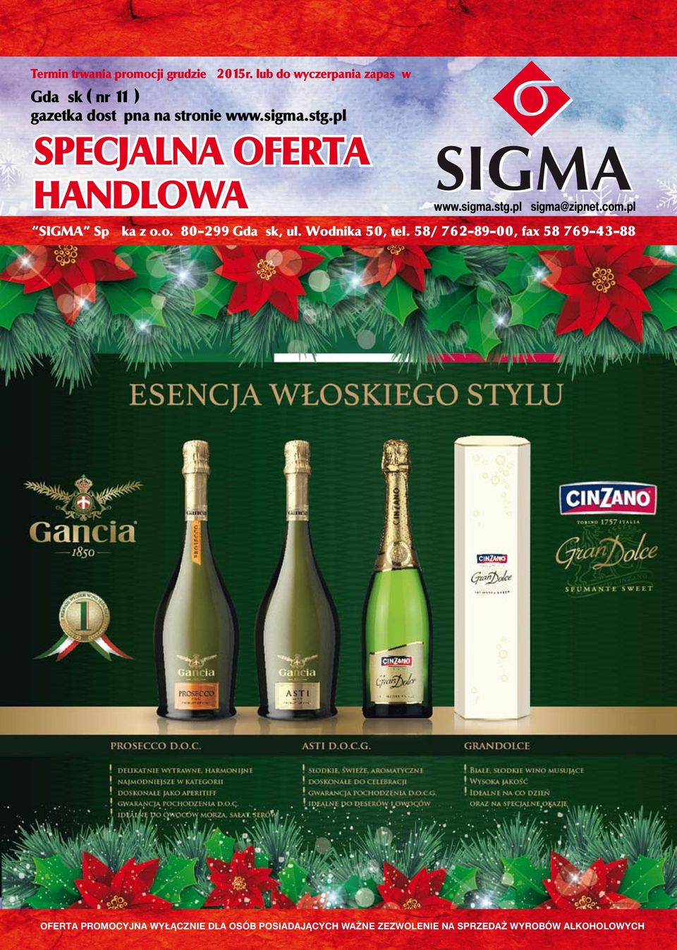 stronie www.sigma.stg.pl SPECJALNA OFERTA HANDLOWA www.sigma.stg.pl sigma@zipnet.