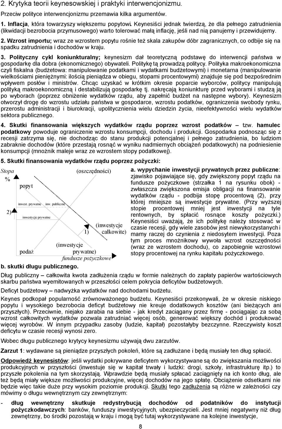 Wzrost importu; wraz ze wzrostem popytu rośnie też skala zakupów dóbr zagranicznych, co odbije się na spadku zatrudnienia i dochodów w kraju. 3.